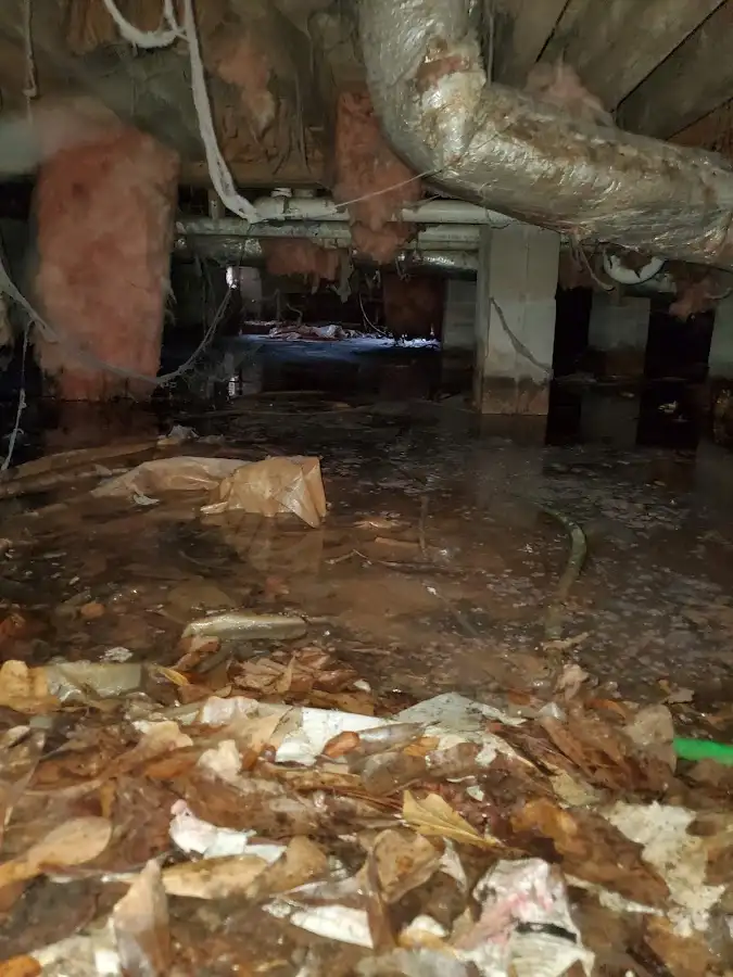 Crawl space flood assessment for Commercial Water Damage Restoration in Maysville